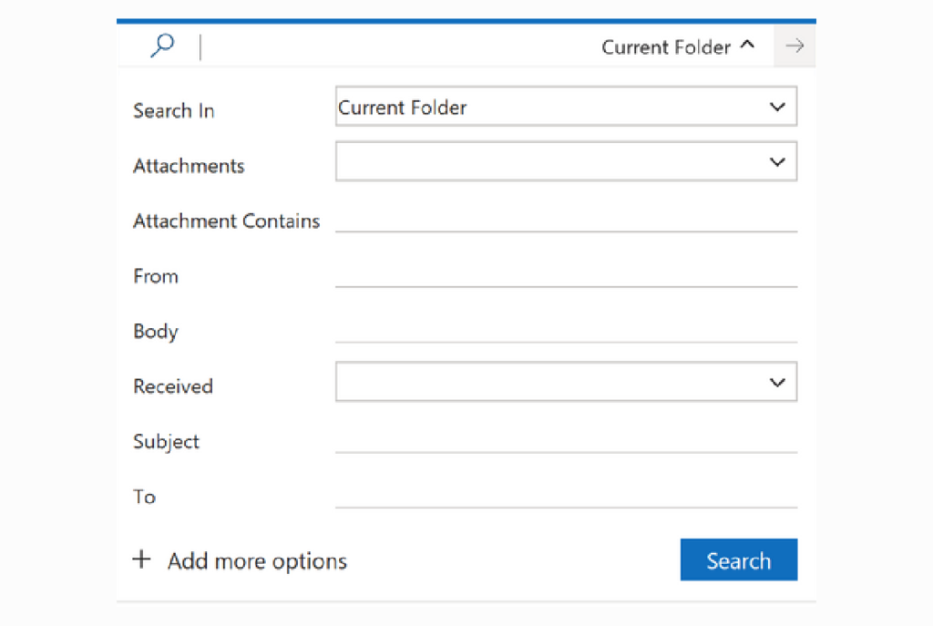 Outlook search