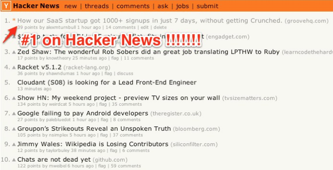 First on Hacker News